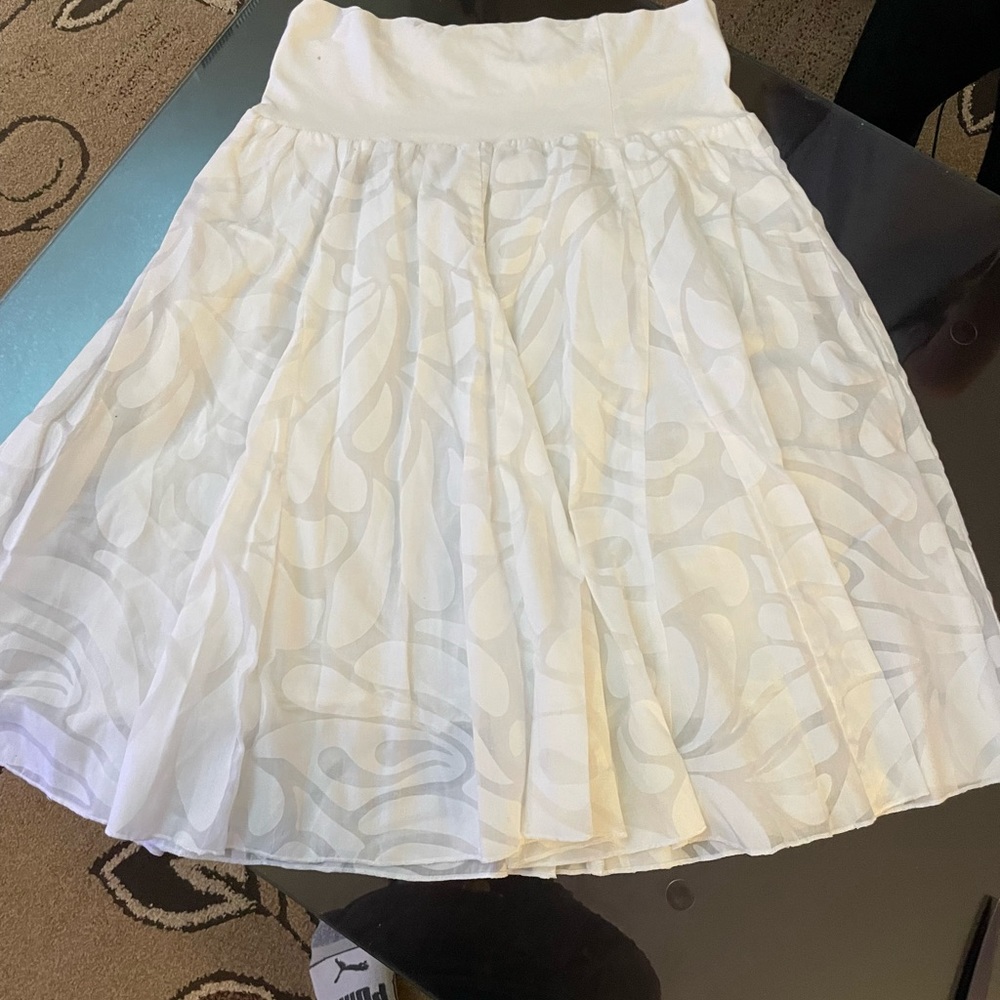 J Crew white stretch waist skirt